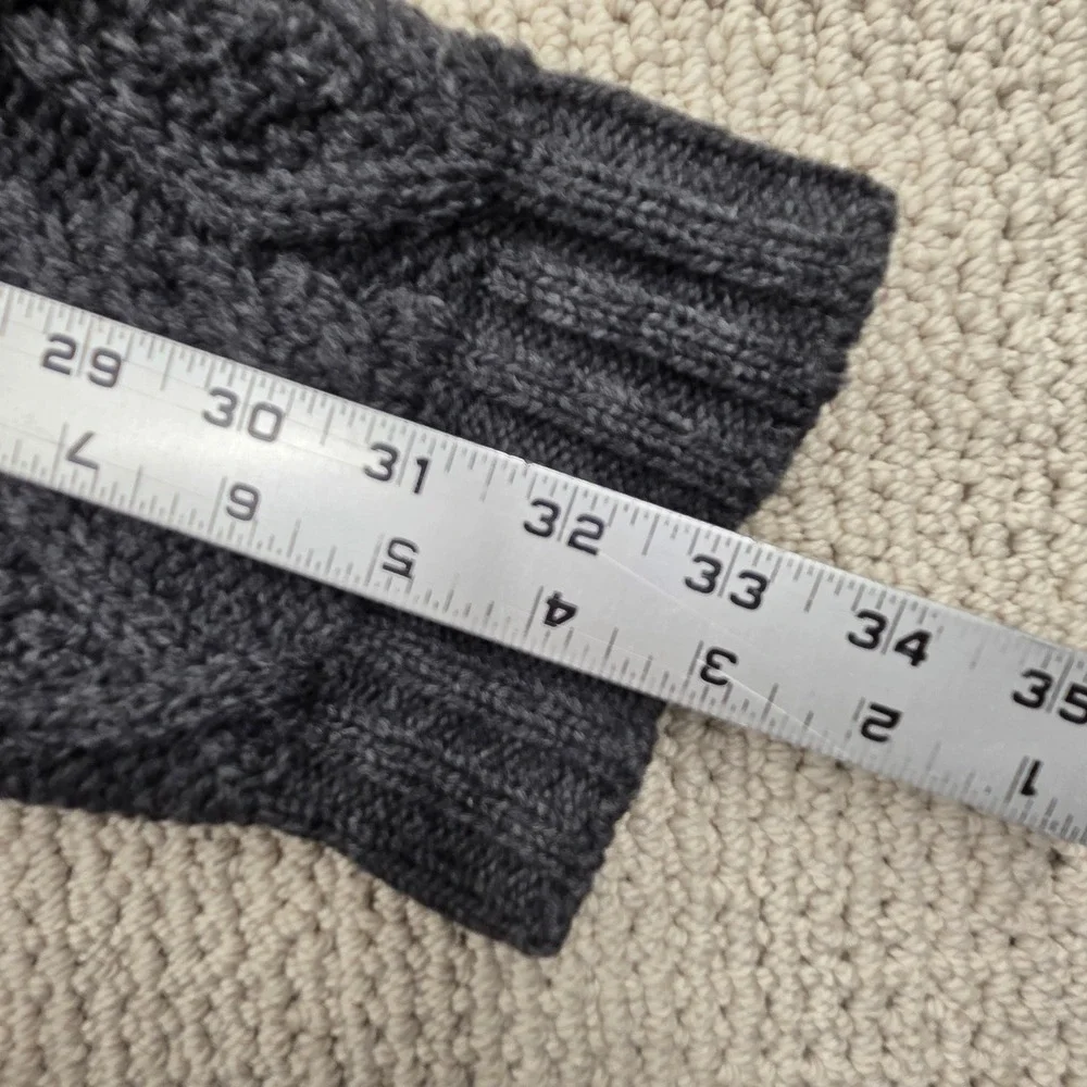 Vintage Aran Crafts 100% Merino Wool Cable Knit Sweater Charcoal Grey Large